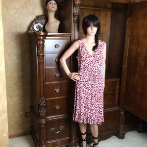 London Times Petite Red & White Print Dress 16P